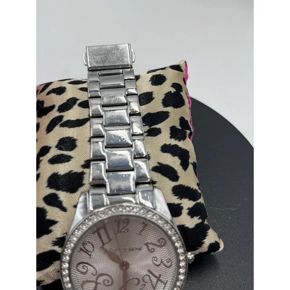 Betsey Johnson Women's BJ4128 Crystals Bezel Stainless Steel‎ Bracelet Watch